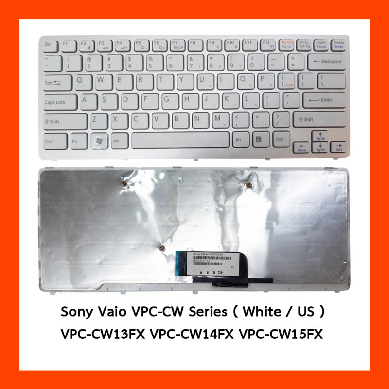 Keyboard Sony Vaio VPC-CW Series White US แป้นอังกฤษ ฟรีสติกเกอร์ ไทย-อังกฤษ