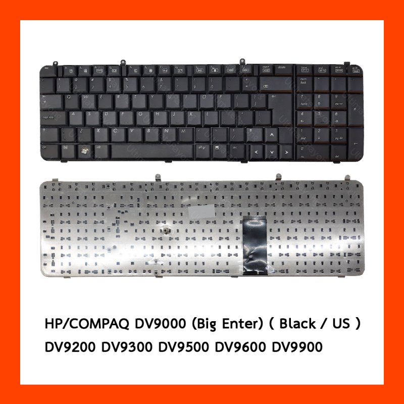 Keyboard HP/COMPAQ DV9000 Black UK (Big Enter) แป้นอังกฤษ ฟรีสติกเกอร์ ไทย-อังกฤษ