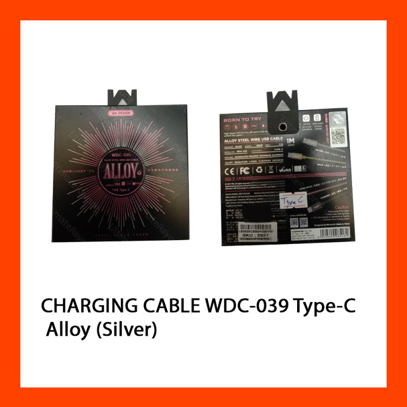 CHARGING CABLE WDC-039 Type-C Alloy (Silver) 