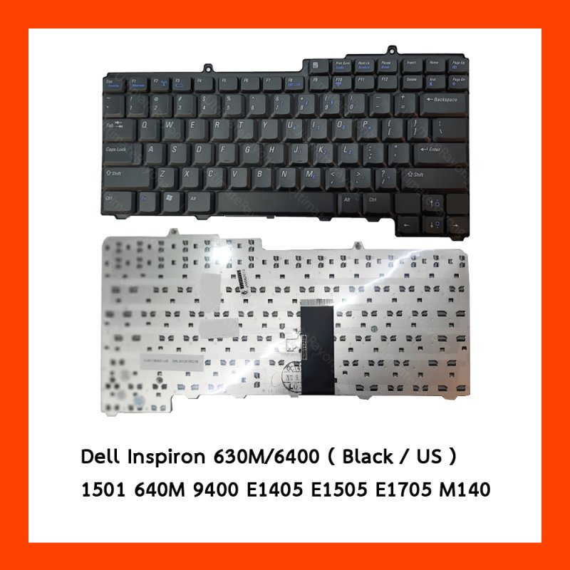 Keyboard Dell Inspiron 630M 6400 XPS E1710 Black US แป้นอังกฤษ ฟรีสติกเกอร์ ไทย-อังกฤษ