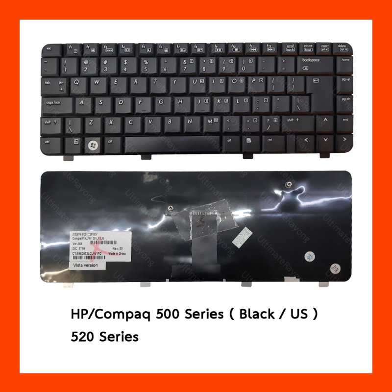 Keyboard HP/Compaq 500 Series Black US แป้นอังกฤษ ฟรีสติกเกอร์ ไทย-อังกฤษ