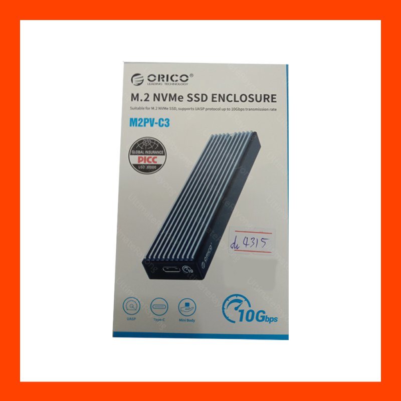 Orico M2PV-C3 NVMe SSD ENCLOSURE 10Gbps (USB,TypeC)