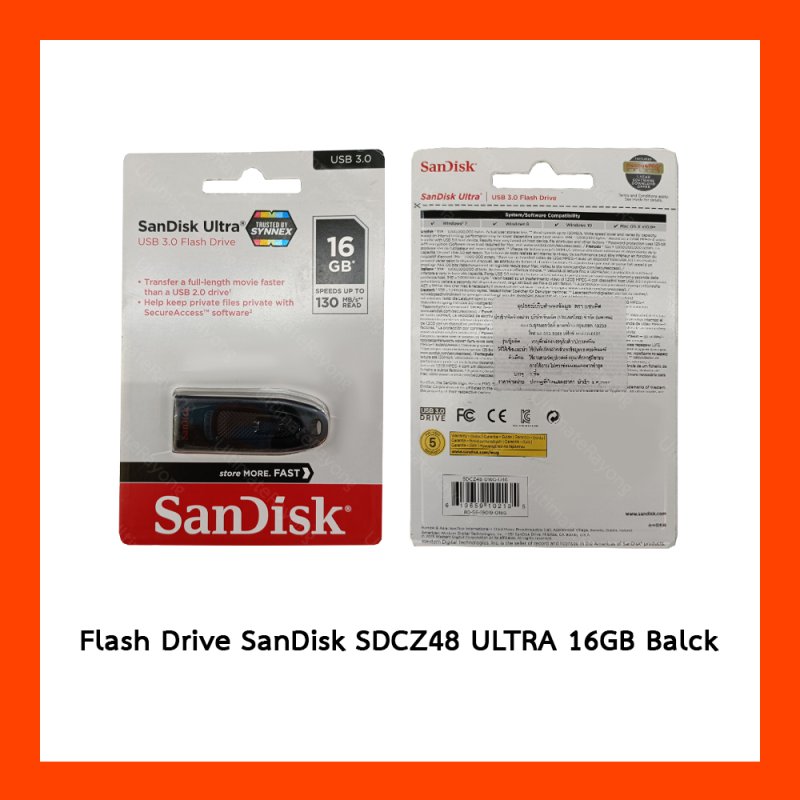 Flash Drive SanDisk SDCZ48 ULTRA 16GB Balck