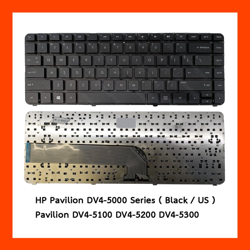 Keyboard HP Pavilion DV4-5000 Series Black US แป้นอังกฤษ ฟรีสติกเกอร์ ไทย-อังกฤษ
