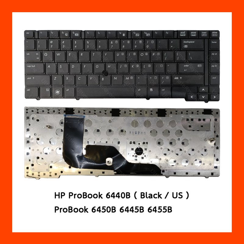 Keyboard HP ProBook 6440B Black US แป้นอังกฤษ ฟรีสติกเกอร์ ไทย-อังกฤษ