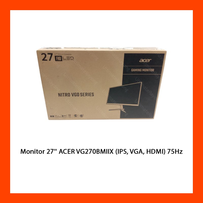 Monitor 27'' ACER VG270BMIIX (IPS, VGA, HDMI) 75Hz
