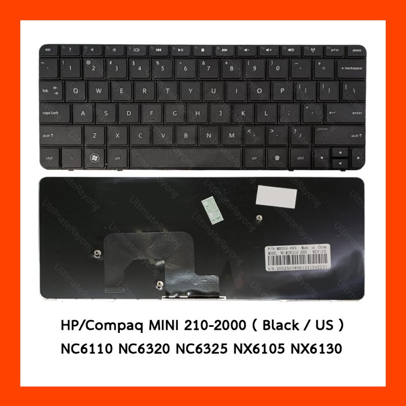 Keyboard HP Compaq MINI 210-2000 Black UK (Big Enter) ฟรีสติกเกอร์ ไทย-อังกฤษ