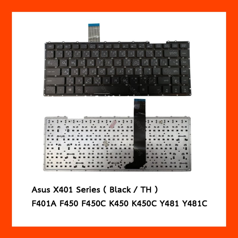 Keyboard Asus X401 Black TH (มีน็อต 2 ตัว)