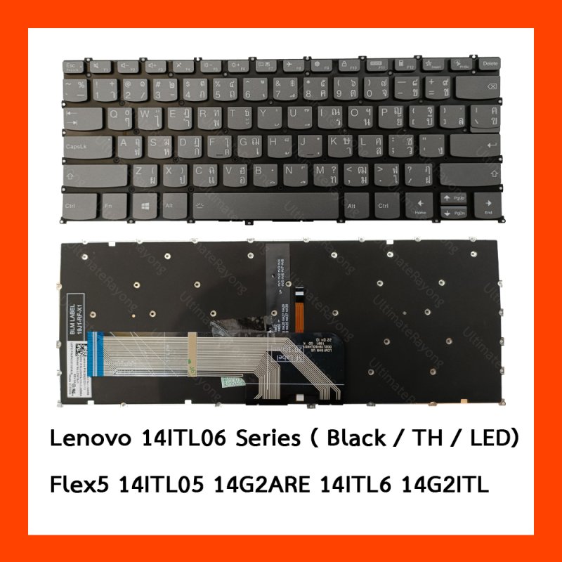 Keyboard คีย์บอร์ด LenovoIdeapad3,14ITL06,Flex5,14ITL05 (LED) TH