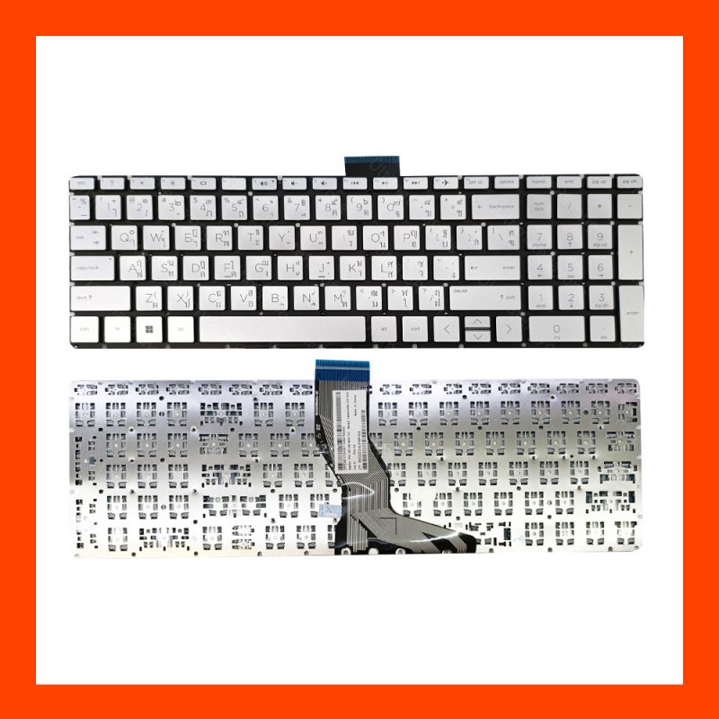 Keyboard HP (Silver)(ปุ่ม0สี่เหลี่ยม)15S-FQ,15-CC,15-BS,15-BW,15S-DU,15S-EQ TH