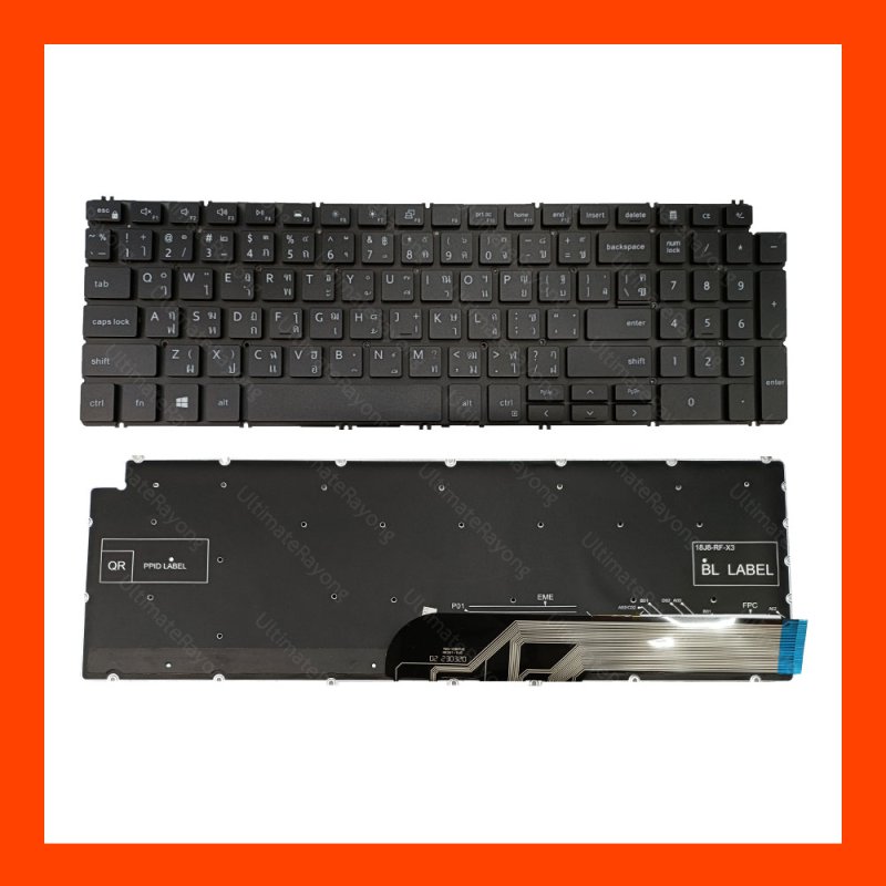 Keyboard Dell 7590,7591,7510,5590,3511,3515 Black  LED TH