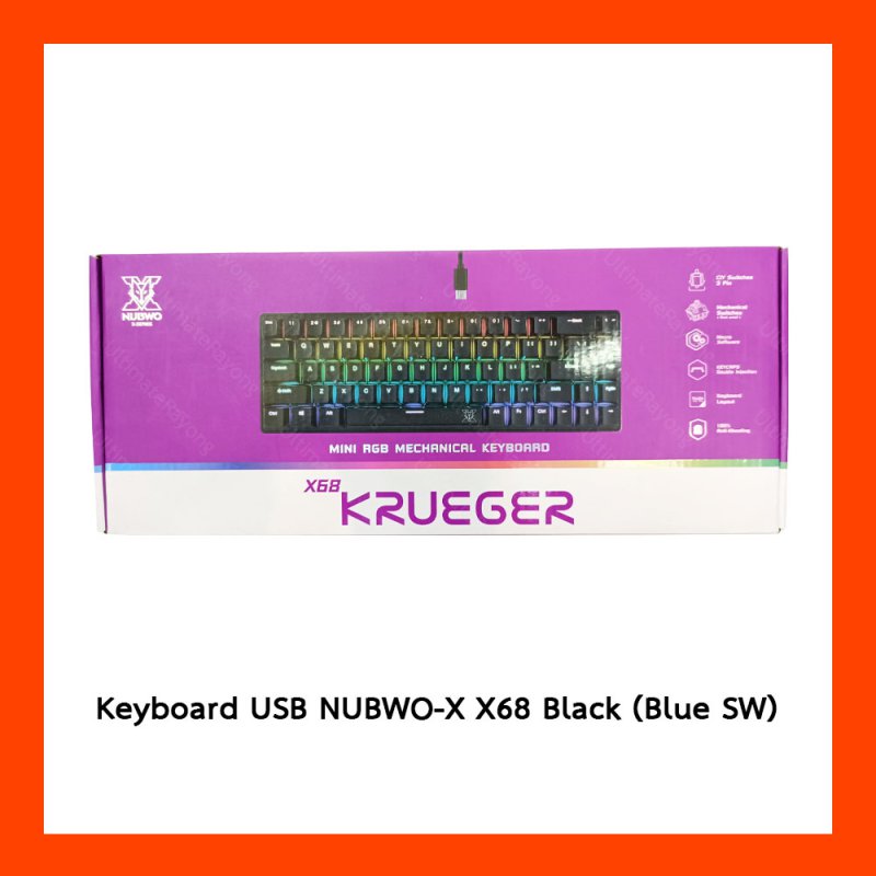 Keyboard USB NUBWO-X X68 Black (Blue SW)