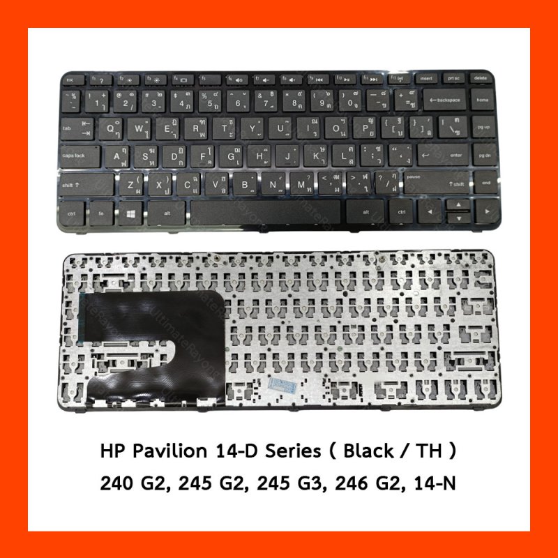 Keyboard HP Pavilion 14-D Series Black TH (With Frame)