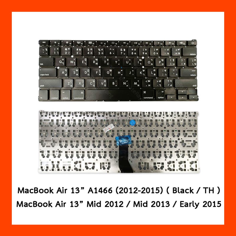 Keyboard Macbook Air 13 inch A1466 (Mid2012-Early2015) Black TH