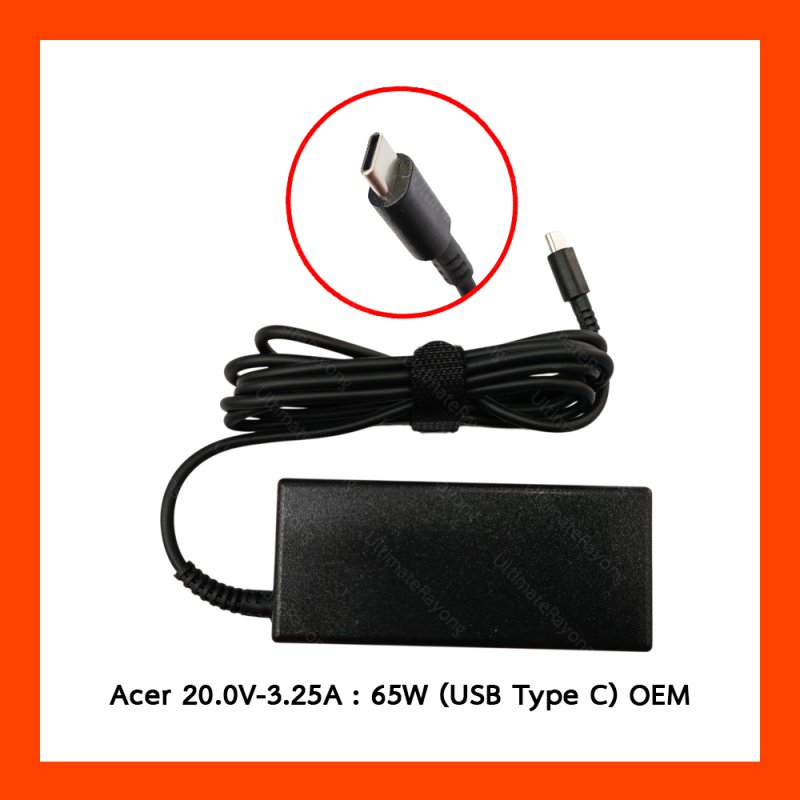 Adapter Acer 20V 3.25A (USB-C)(65W)OEM,5V/3A,9V/3A,15V/3A