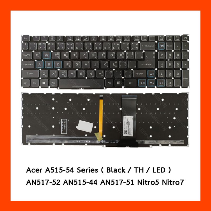 Keyboard Acer (Led)(Black) A515-54,AN517-52,AN515-44,AN517-51,AN517-52,Nitro5,Nitro7